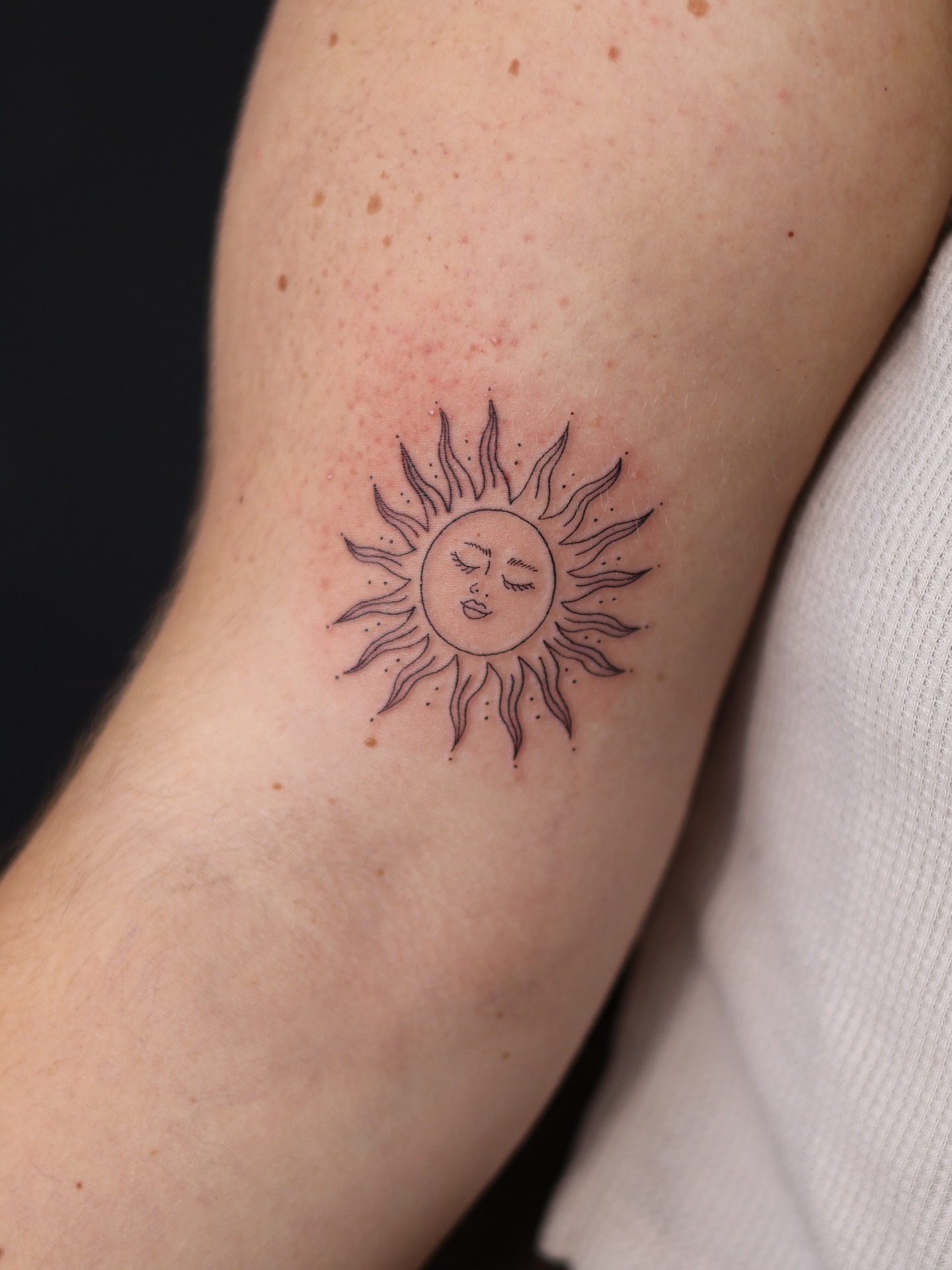 Sleeping Sun Face Tattoo Tattoo Design