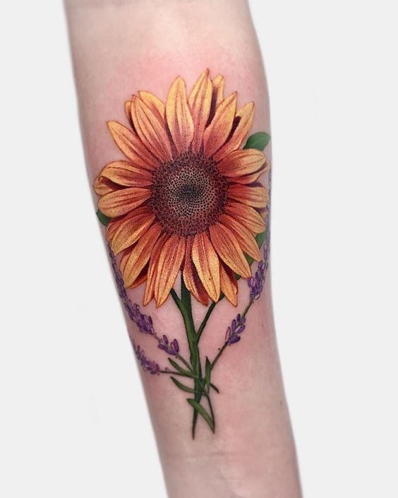 Vibrant Golden Field Sunflower Tattoo Tattoo Design
