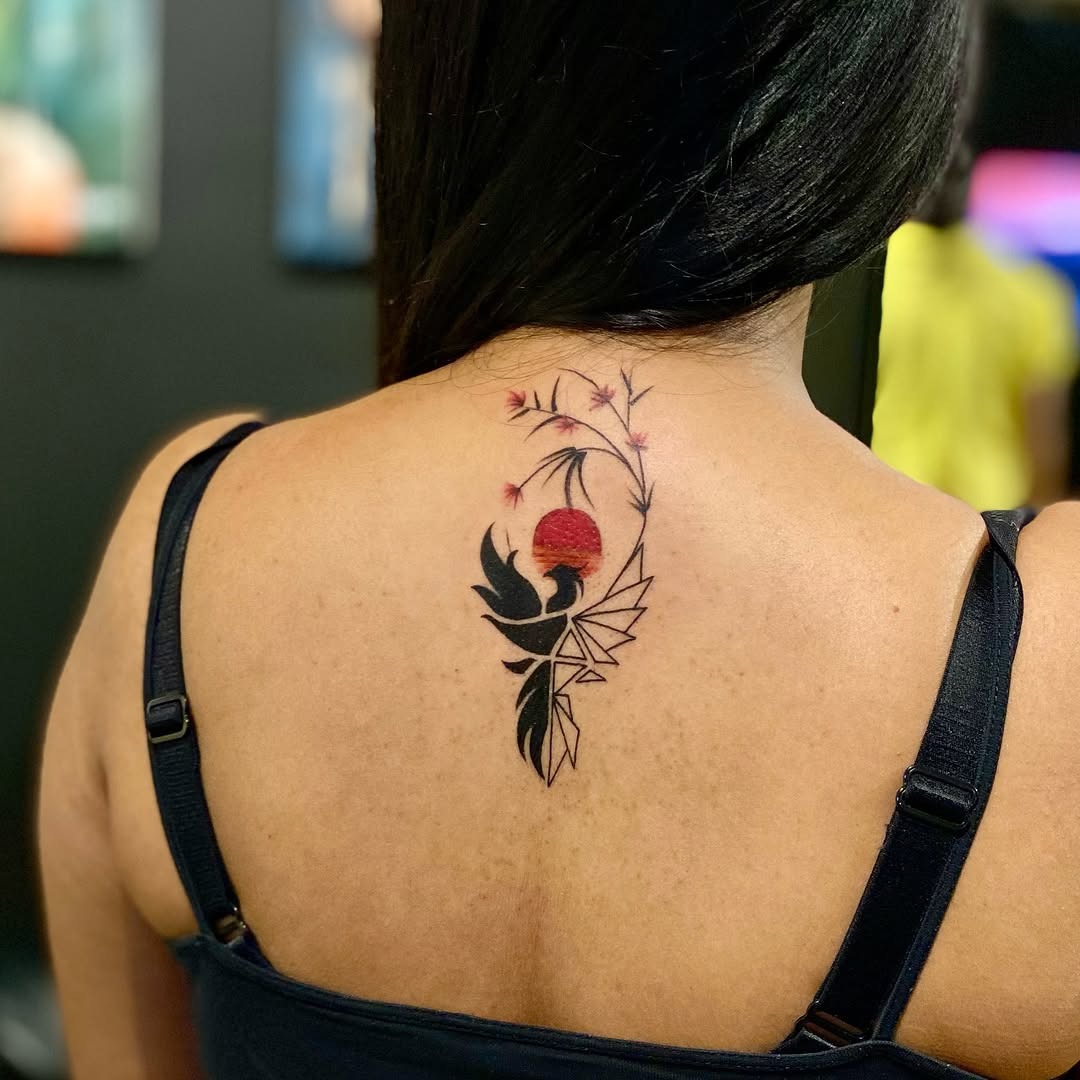 A stunning floral sunrise tattoo design Tattoo Design