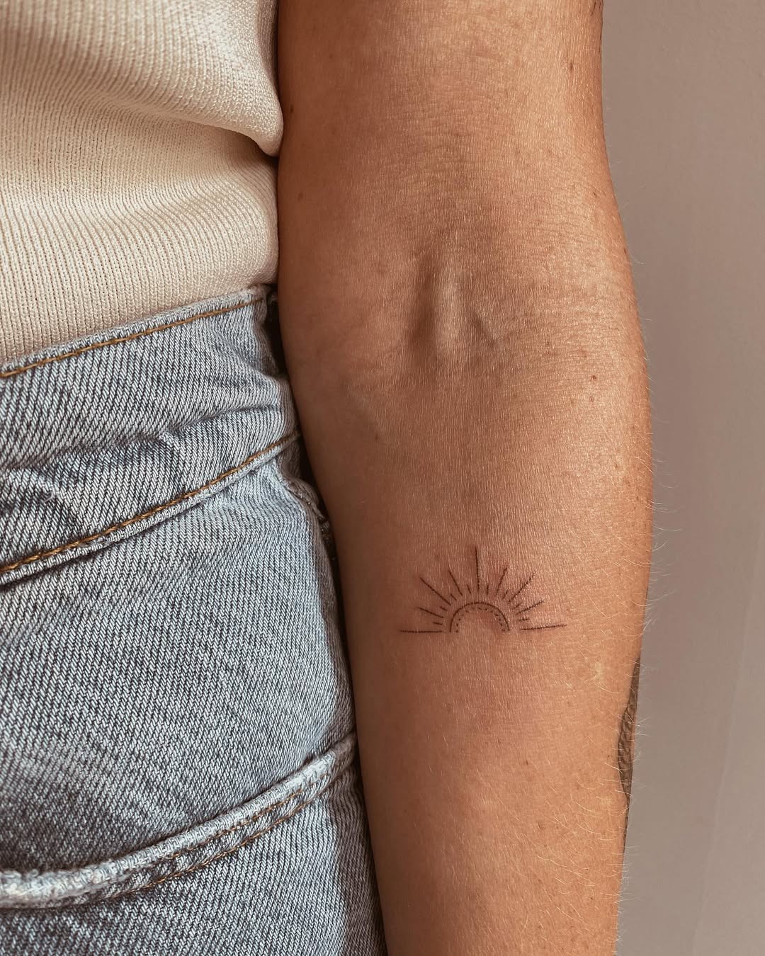 Minimalist sunrise tattoo perfect for any vibe Tattoo Design
