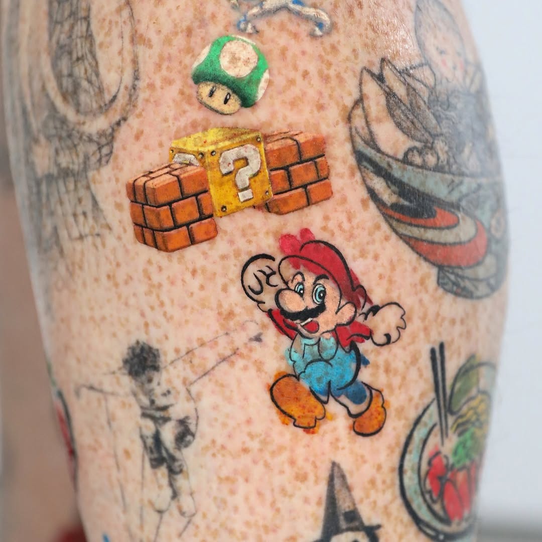 Playful Super Mario Tattoo Collection Tattoo Design
