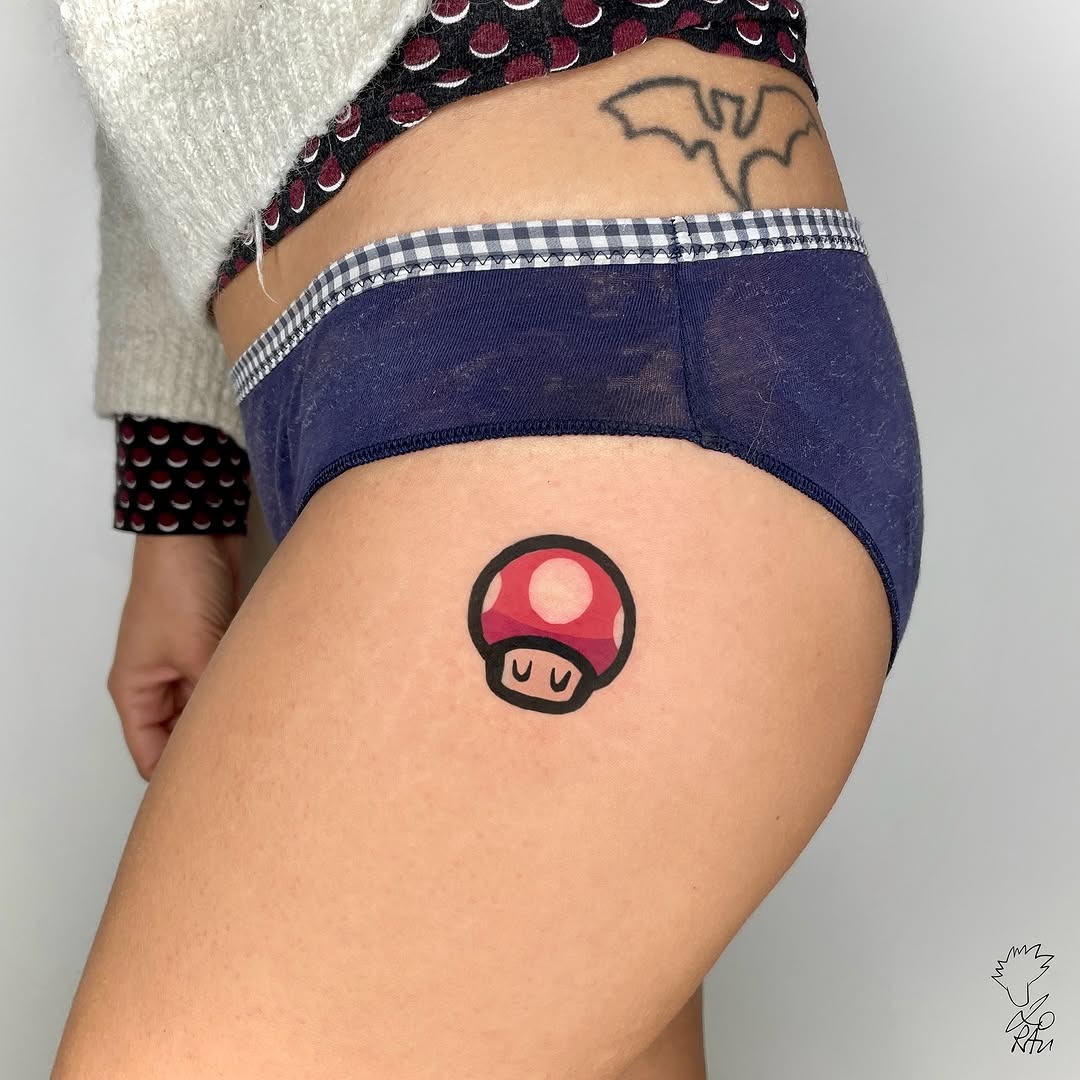 Vibrant Mario Kart Tattoo Full of Nostalgia Tattoo Design