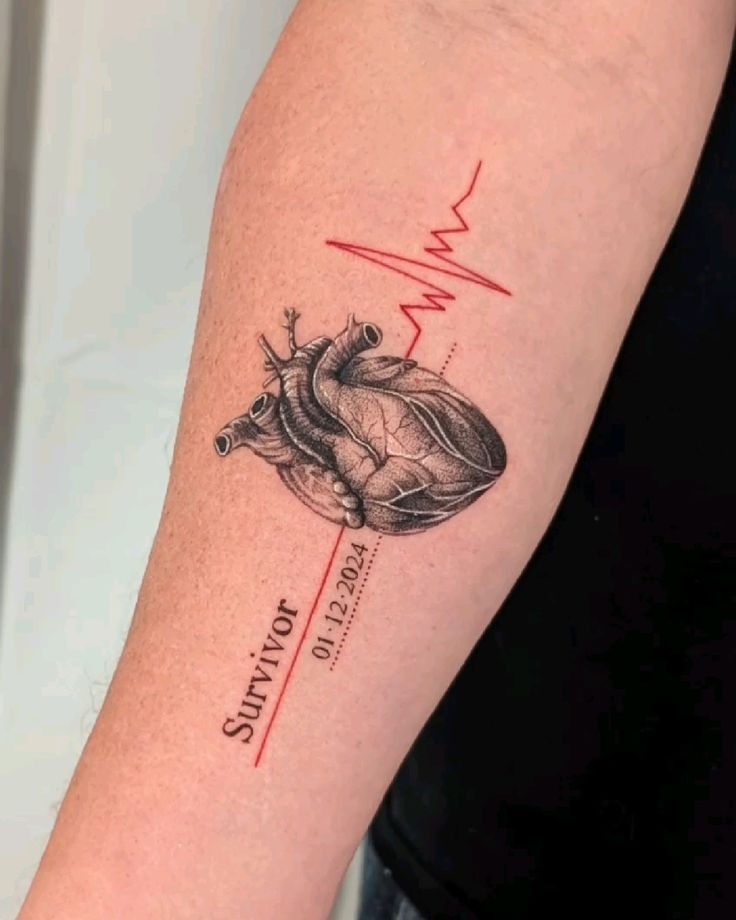 Anatomical Heart Survivor Tattoo Tattoo Design