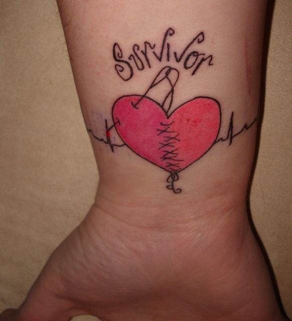 Stitched Heart Survivor Tattoo Tattoo Design