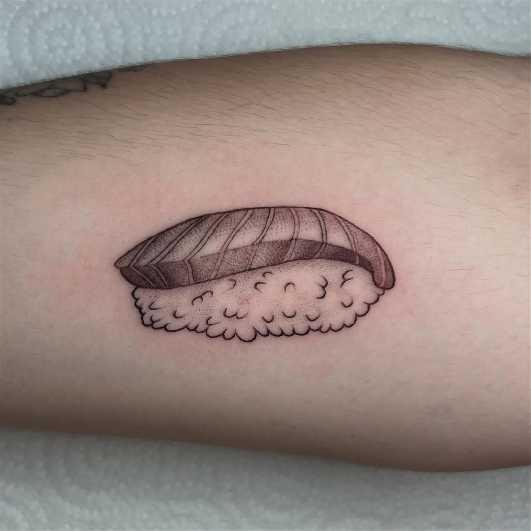 Adorable minimalist sushi tattoo on skin Tattoo Design