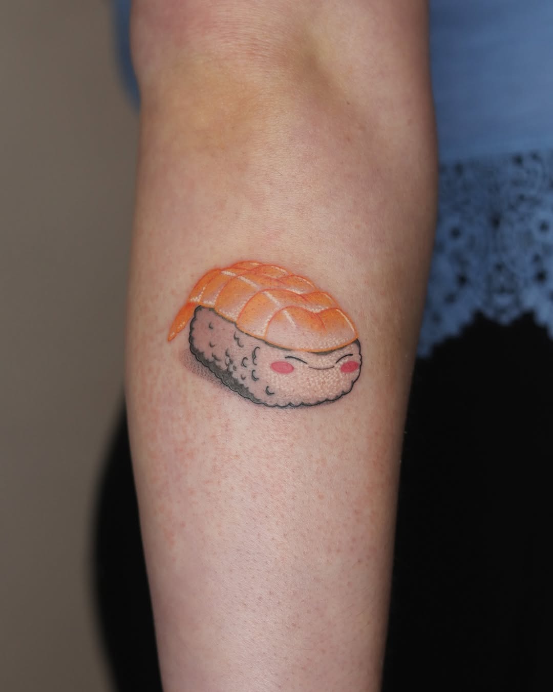 Adorable sushi tattoo showcasing colorful nigiri Tattoo Design