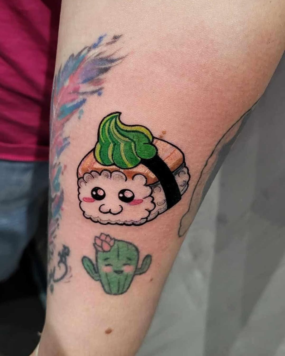 Adorable sushi tattoo with a charming twist Tattoo Design