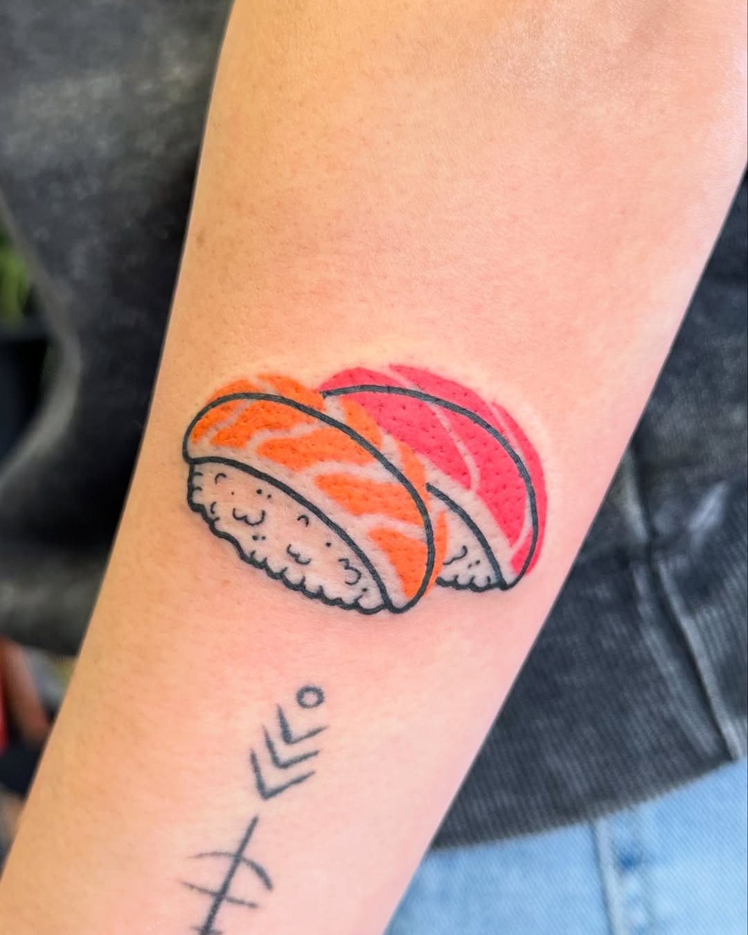 Deliciously vibrant sushi tattoo design Tattoo Design