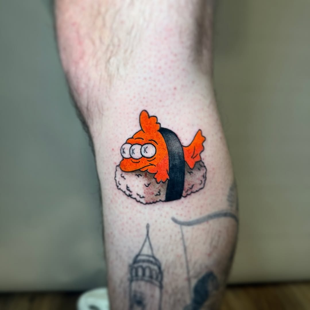 Unique sushi tattoo with a playful twist Tattoo Design
