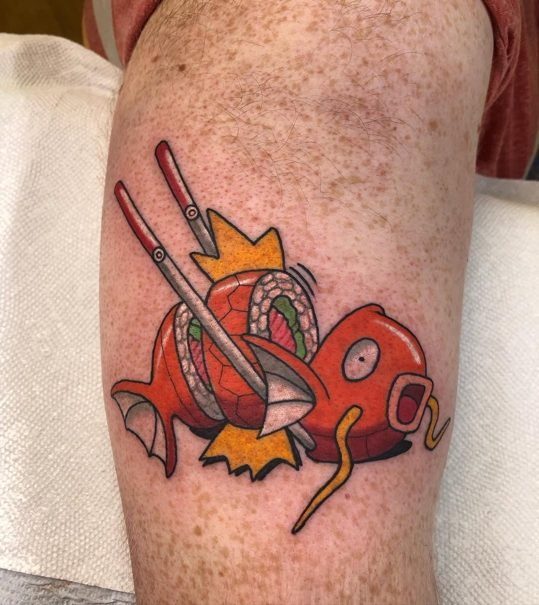 Vibrant sushi tattoo featuring playful design elements Tattoo Design