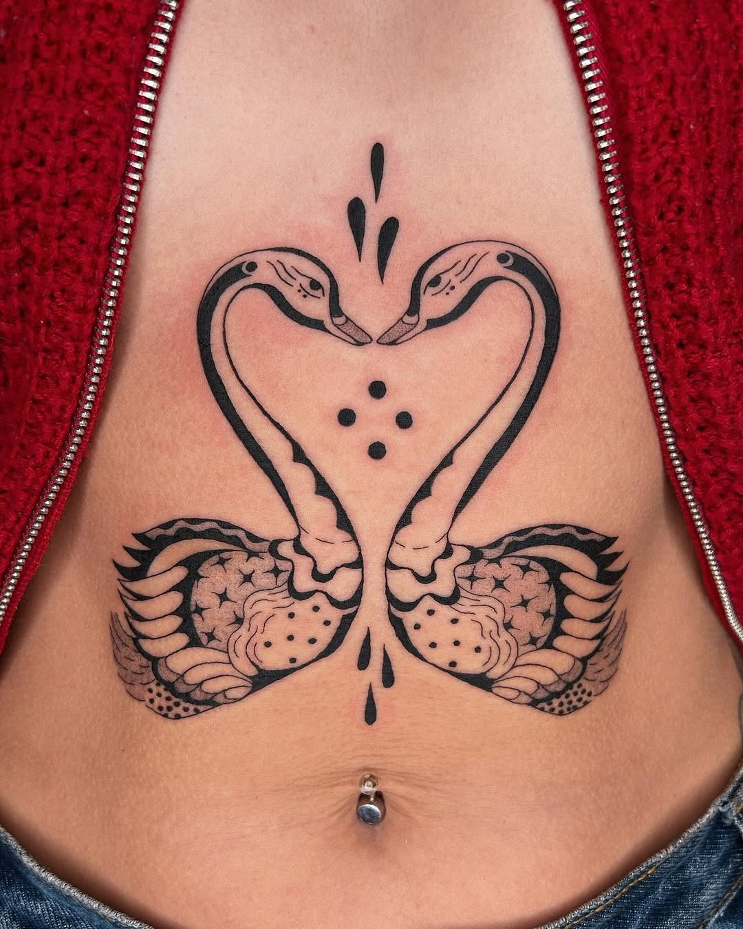 Elegant swan tattoo symbolizing love and unity Tattoo Design