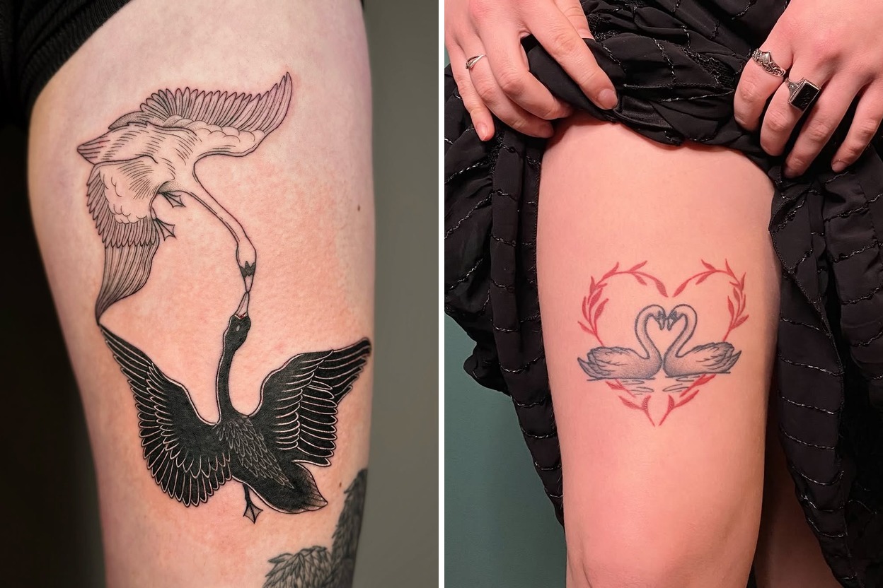 61+ Swan Tattoo Ideas That Stand Out with Effortless Elegance Featured Lookbook Collage