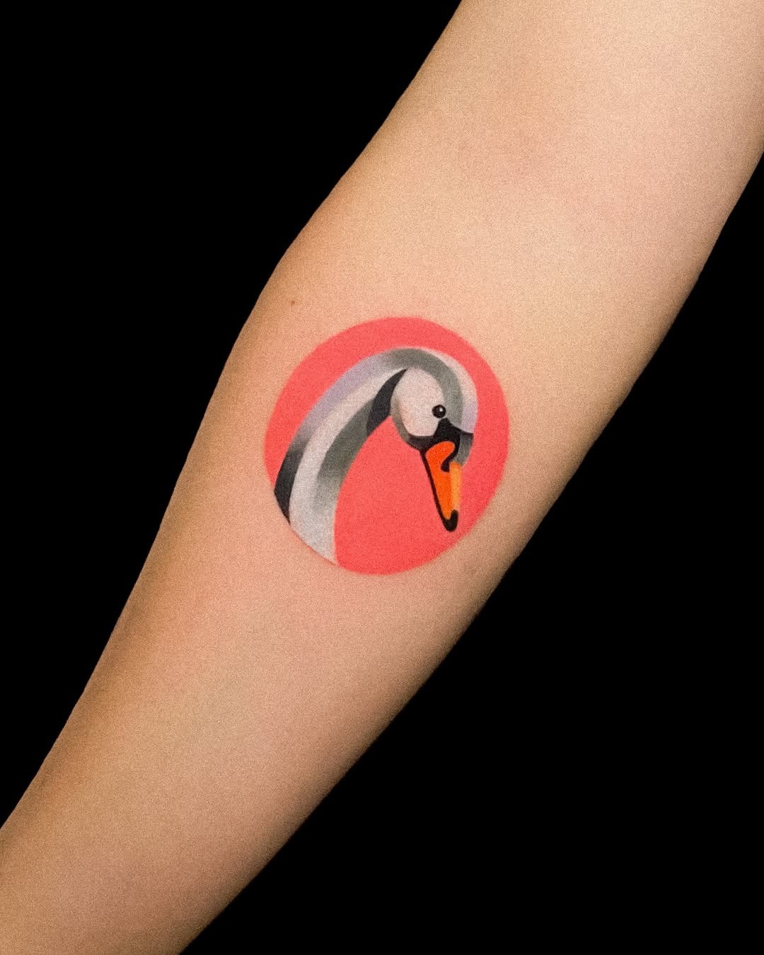 Vibrant swan tattoo with a modern touch Tattoo Design