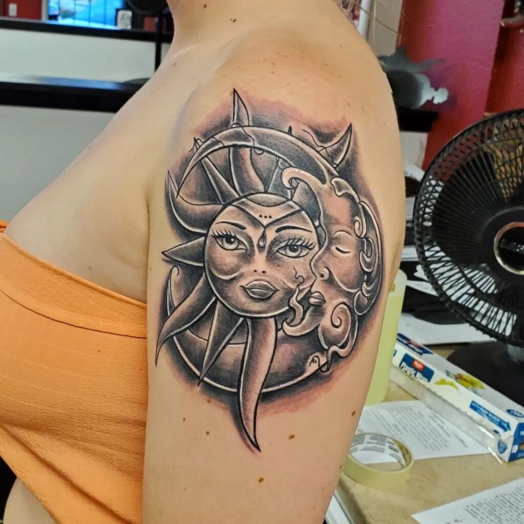 Ancient Sun and Moon Hand Tattoos Tattoo Design