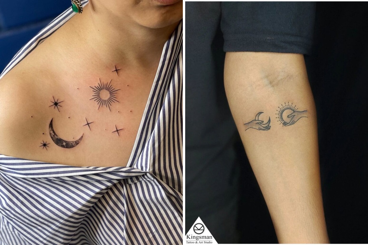 44+ Symbolic Sun And Moon Tattoo Ideas & Inspiration Featured Lookbook Collage