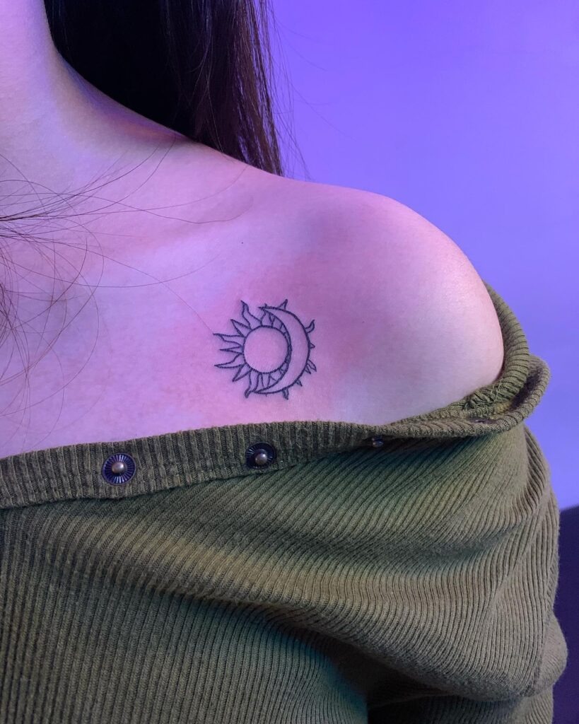 Minimalist Sun and Moon Rib Tattoo Tattoo Design