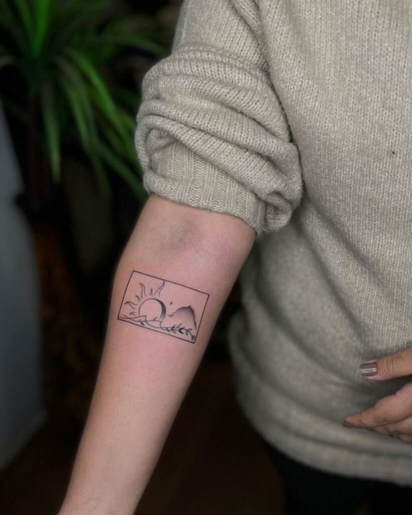 Minimalist Sun and Moon Spine Tattoo Tattoo Design