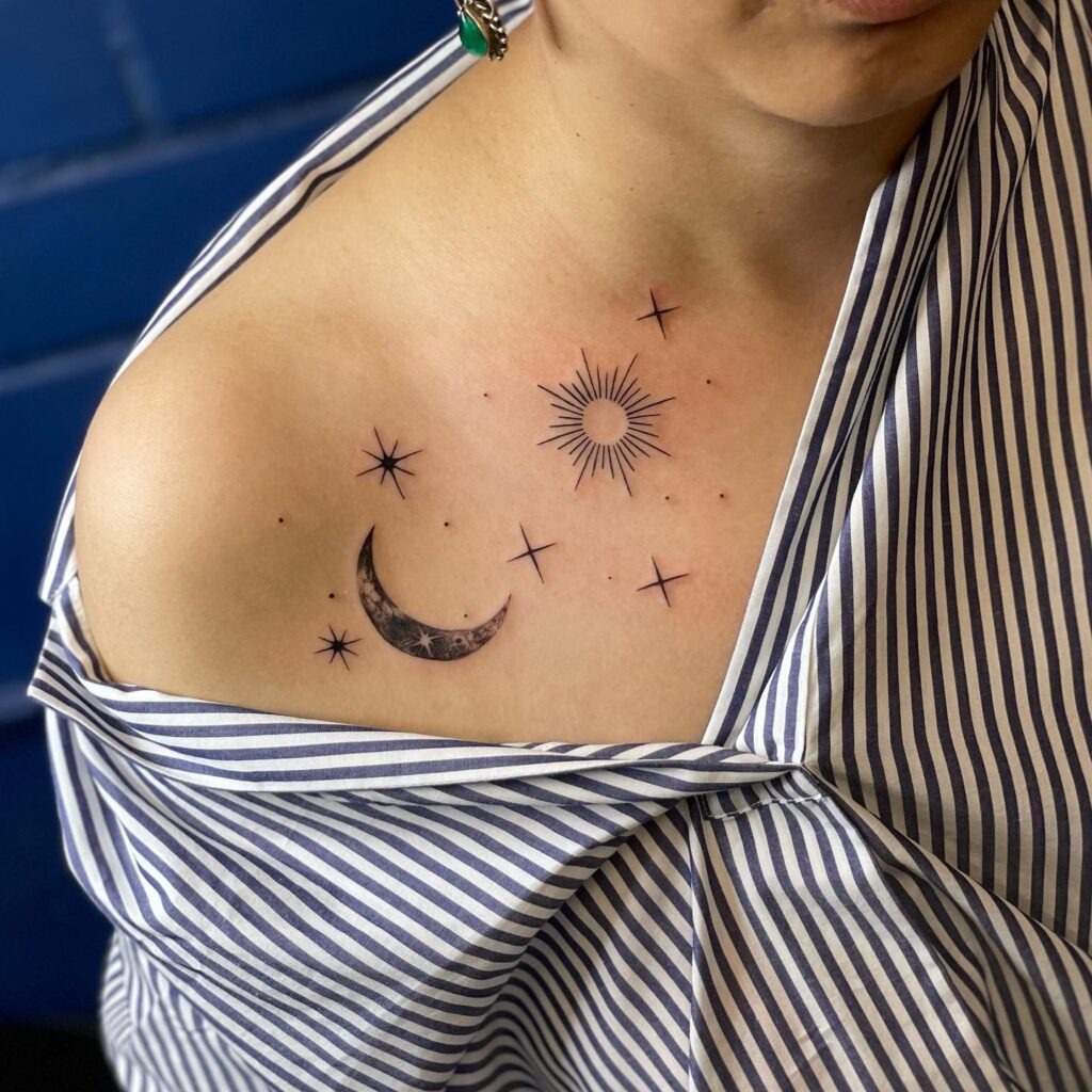Minimalist Sun and Moon Tattoo Ideas Tattoo Design