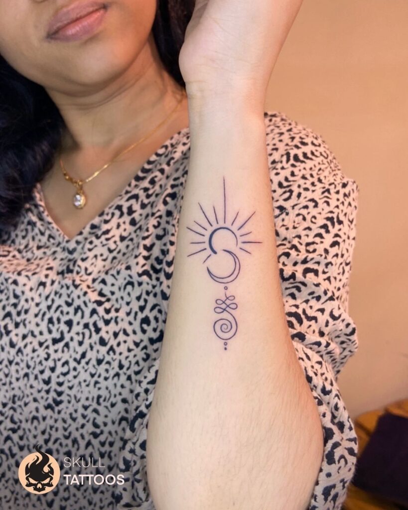 Sun and Moon Butterfly Tattoo Tattoo Design