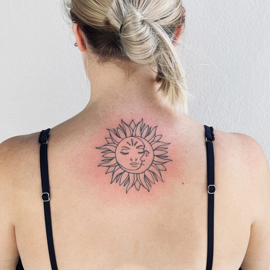 Sun and Moon Collarbone Tattoo Tattoo Design