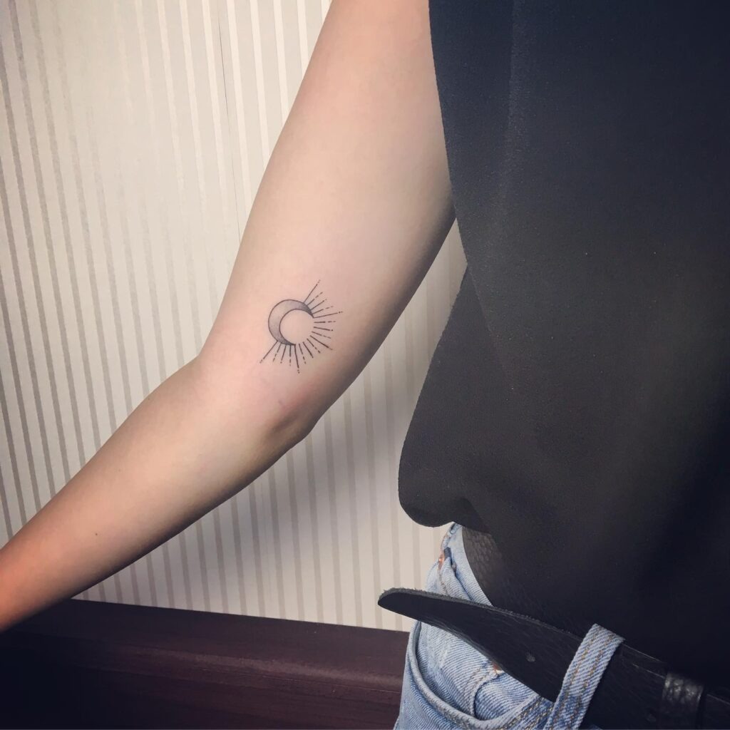 Sun and Moon Kiss Arm Tattoo Tattoo Design