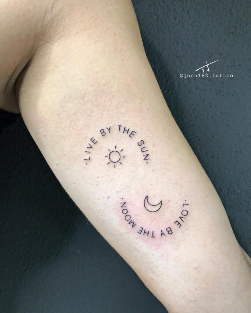 Sun and Moon Phases Thigh Tattoo Tattoo Design
