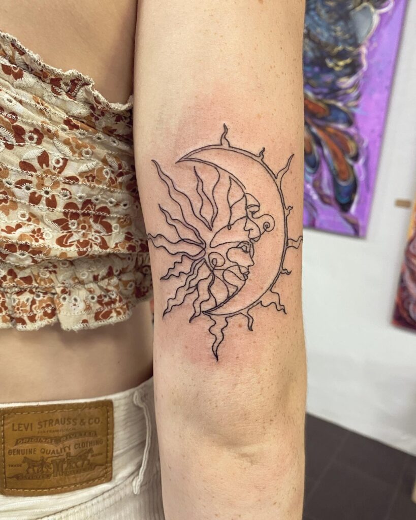 Sun and Moon Unity Back Tattoo Tattoo Design
