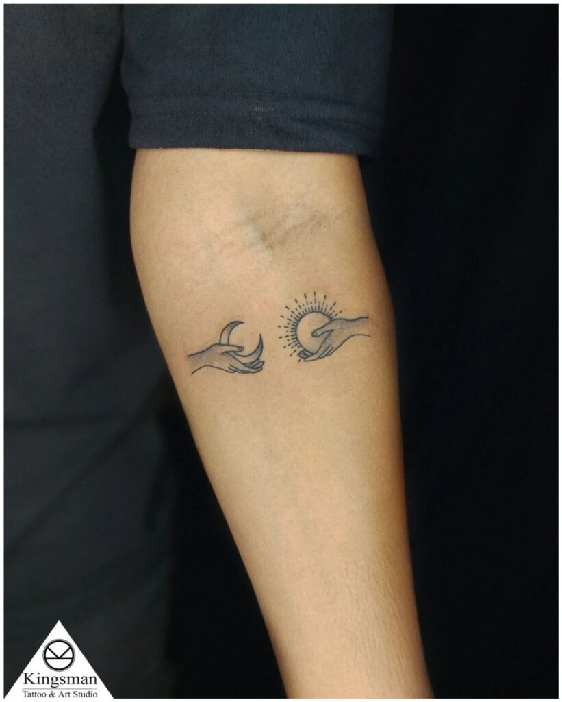 Sunrise and Mountain Landscape Tattoo Tattoo Design