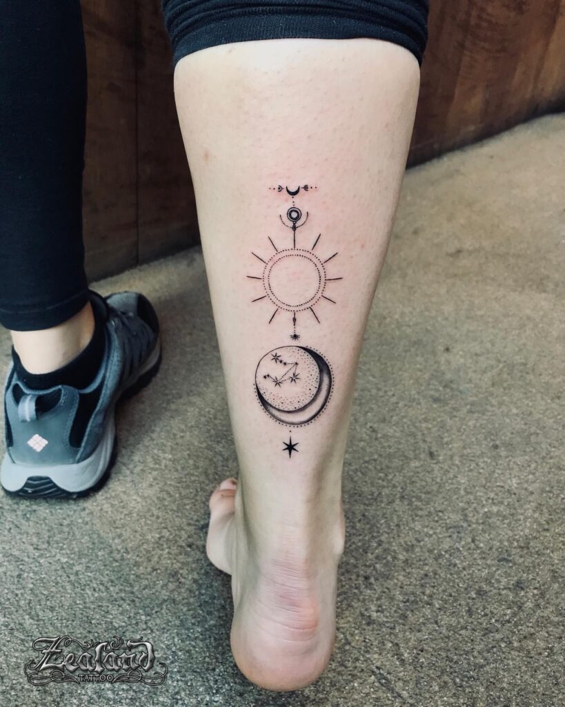 Triple Goddess Sun and Moon Rib Tattoo Tattoo Design
