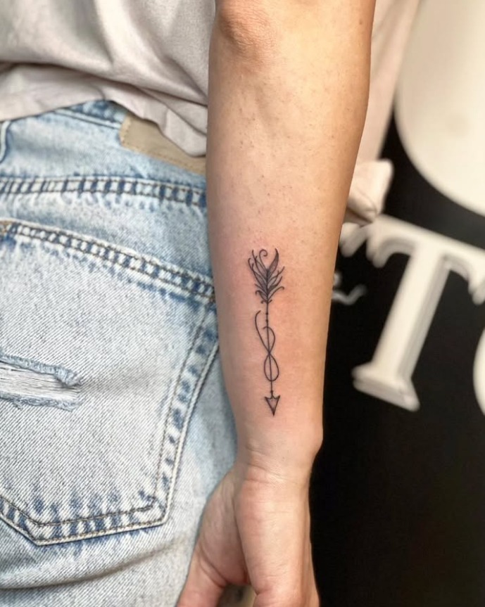 Arrow and Infinity Floral Symbol Tattoo Tattoo Design