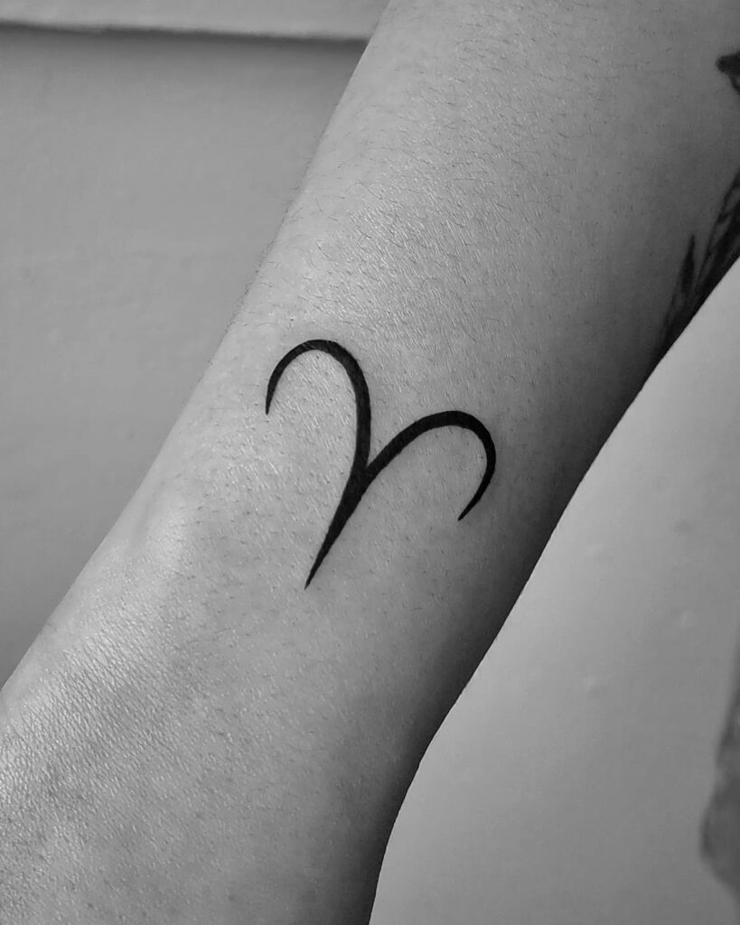 Bold Aries Zodiac Symbol Tattoo Tattoo Design