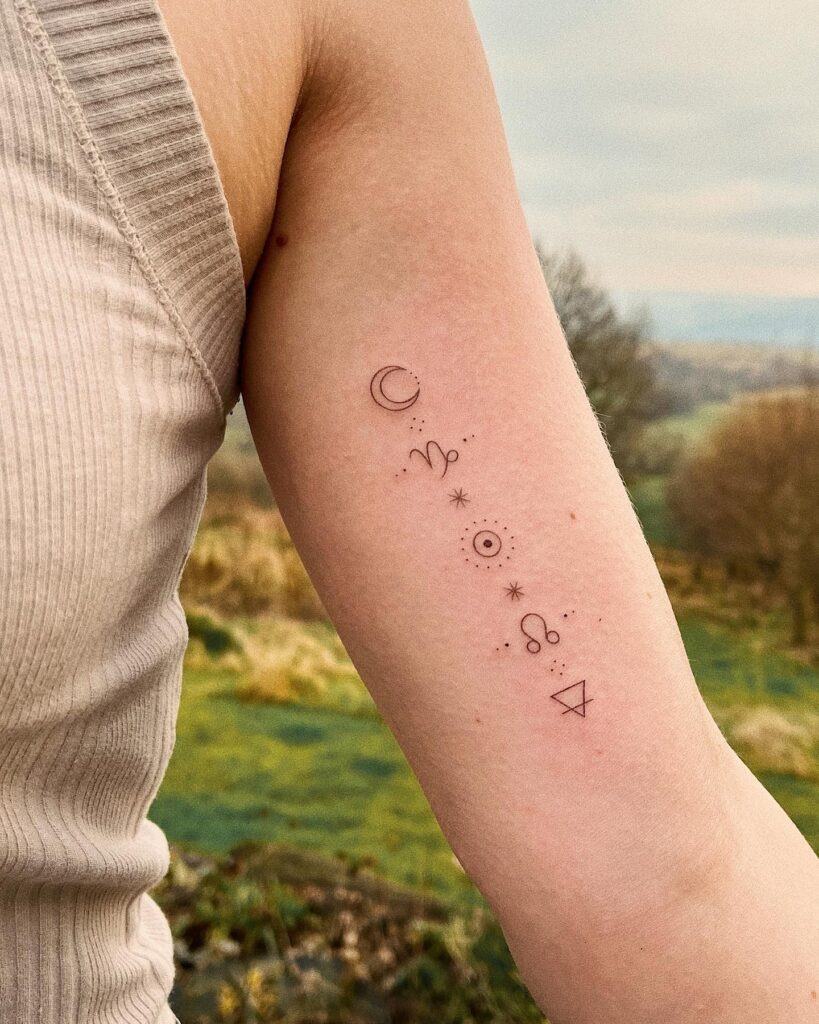 Handpoked Celestial Path Tattoo Tattoo Design