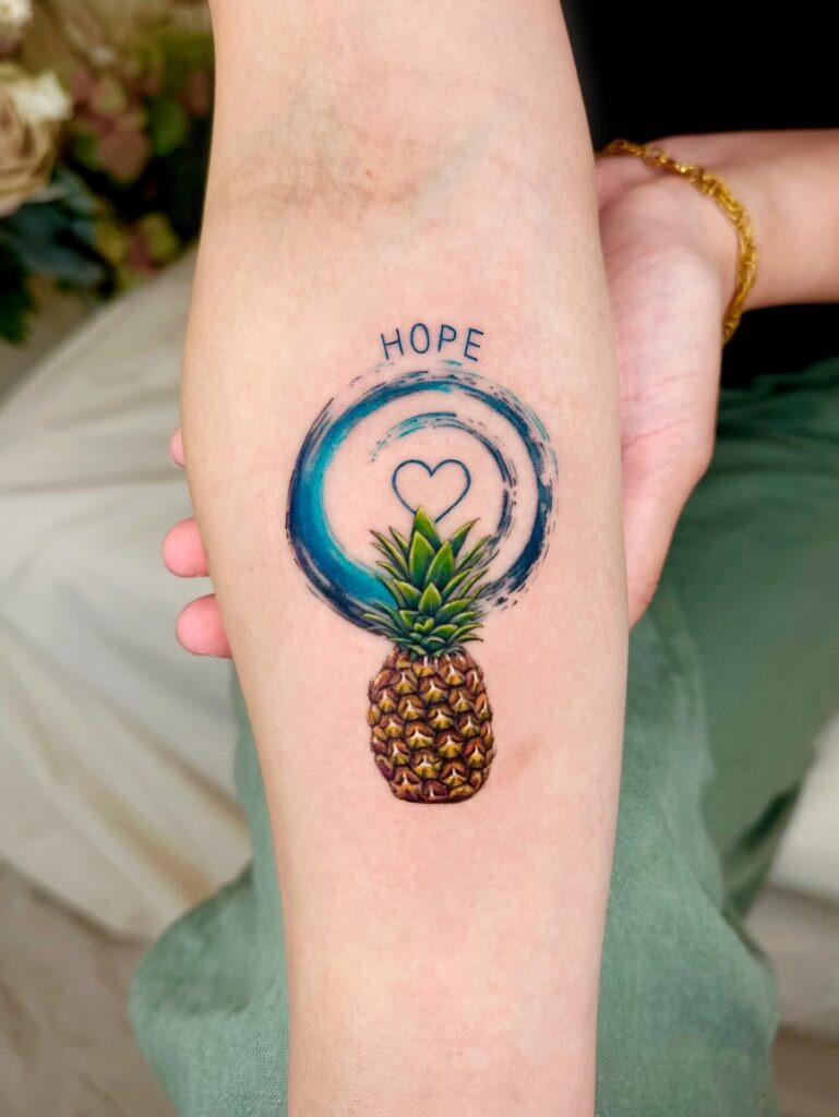 Hope and Resilience Pineapple Tattoo Tattoo Design