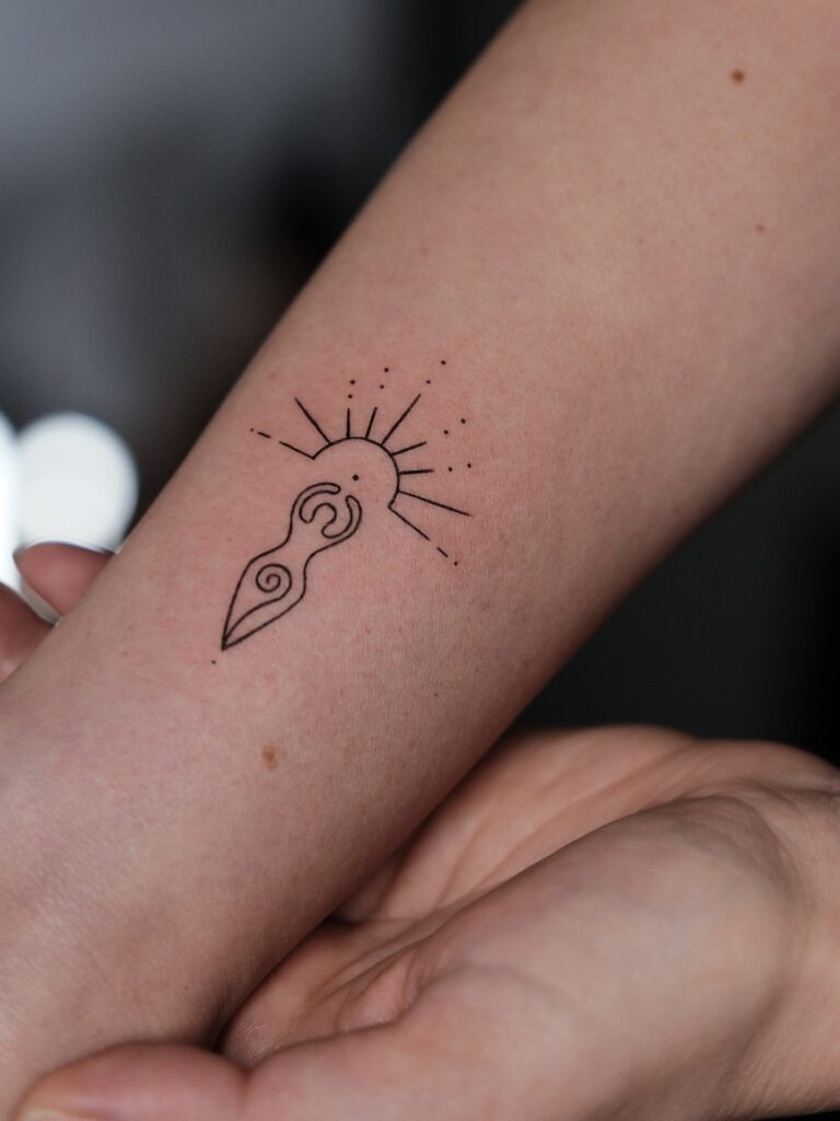 Minimalist Heart, Moon, Cloud, and Wave Tattoo Tattoo Design