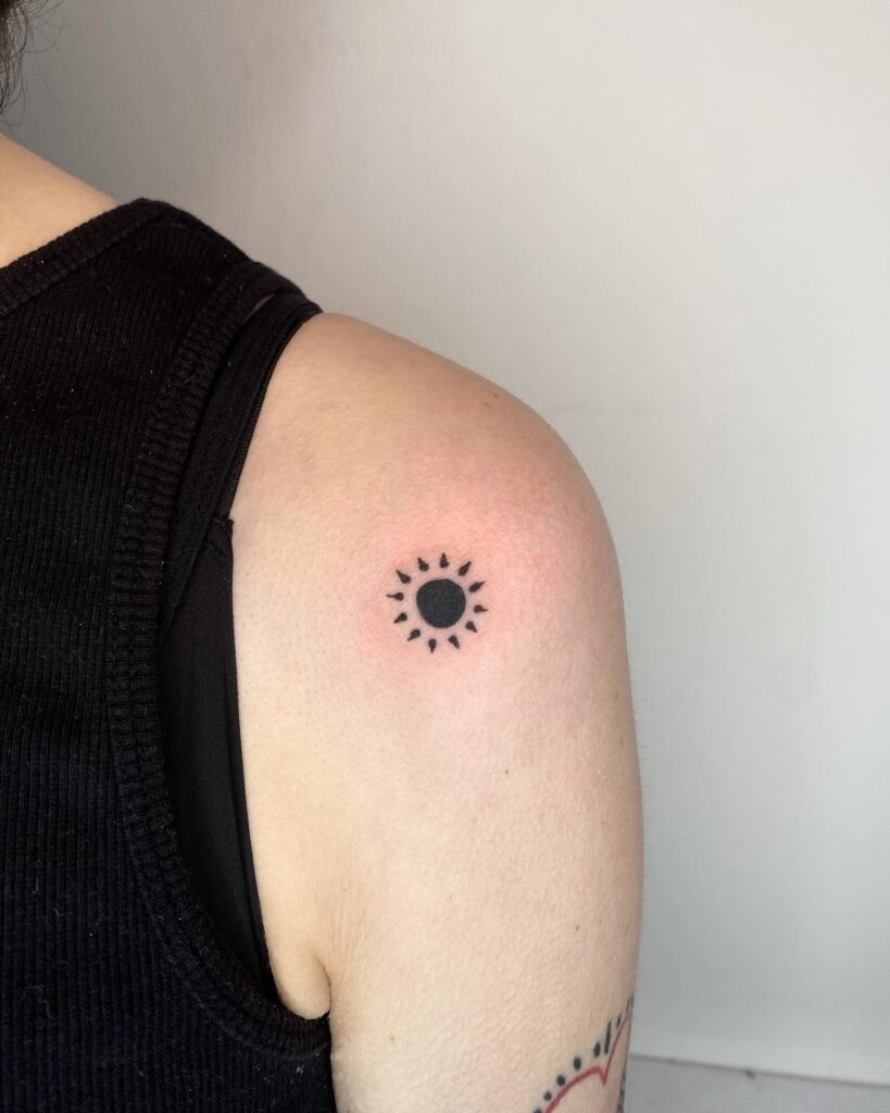 Minimalist Sunrise Over Wave Tattoo Tattoo Design