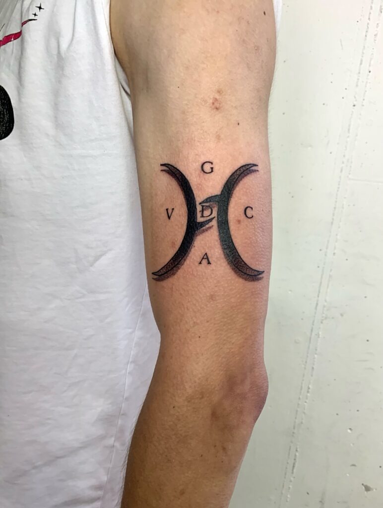 Personalized Pisces Symbol Tattoo Tattoo Design