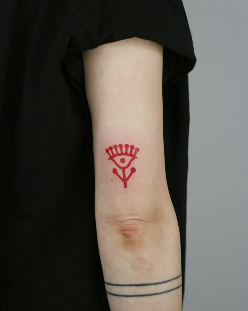 Red Ink Visionary Symbol Tattoo Tattoo Design