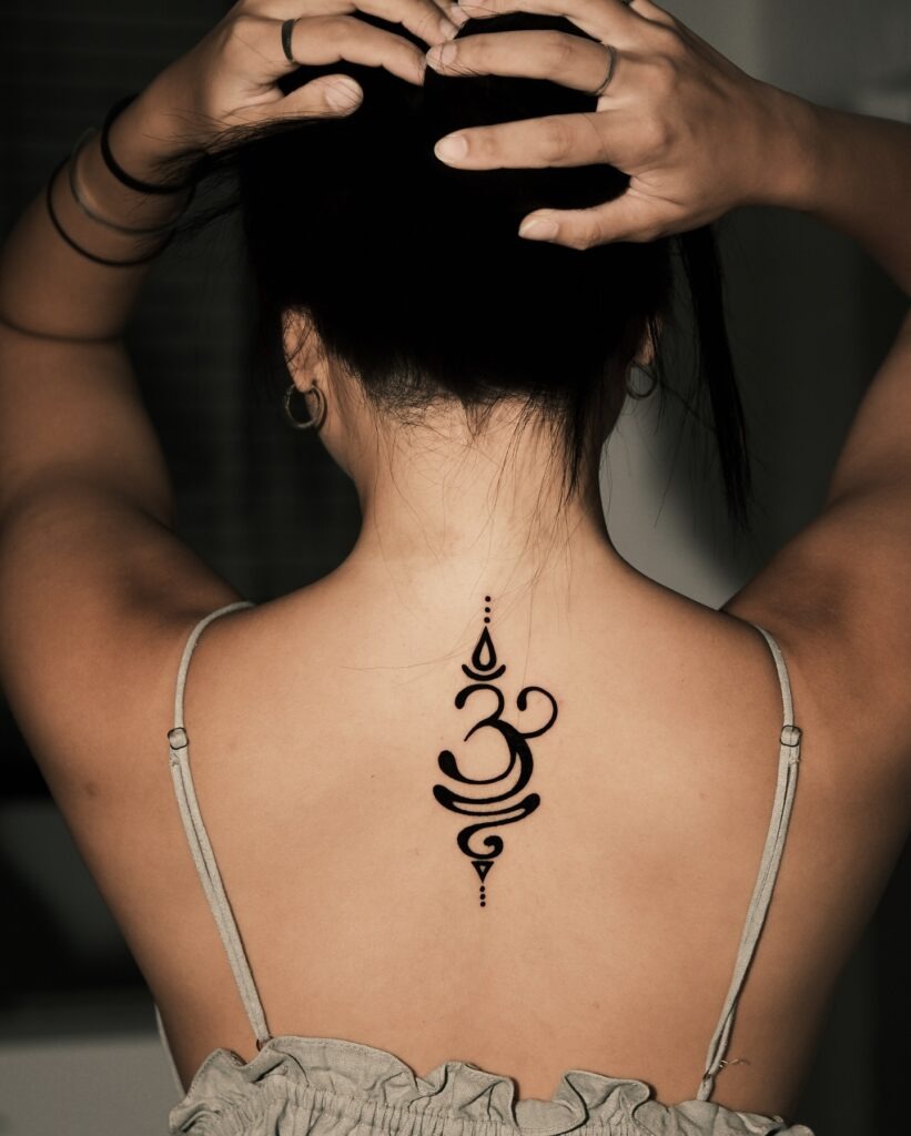 Sanskrit Om Symbol Spine Tattoo Tattoo Design