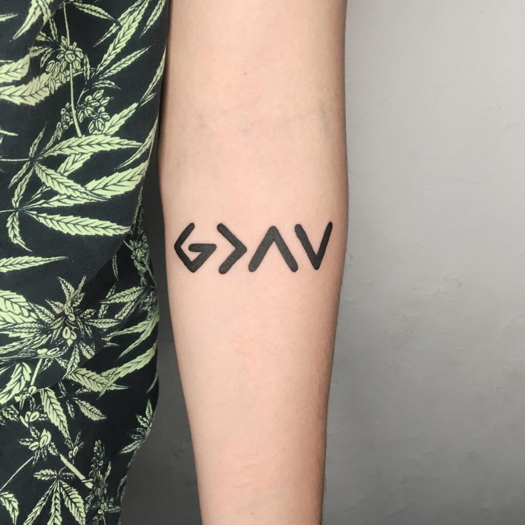 Spiral of Gratitude with Subtle Cross Tattoo Tattoo Design