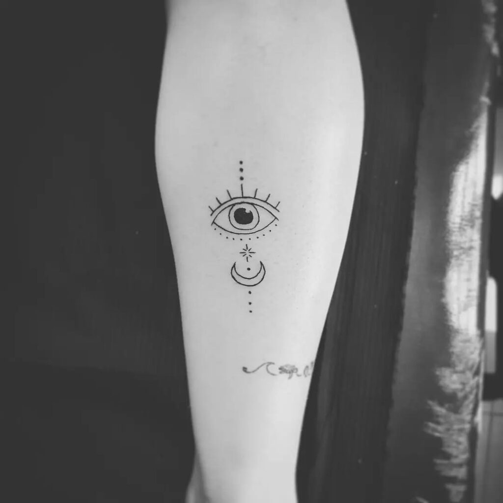 Third Eye and Crescent Moon Tattoo Tattoo Design