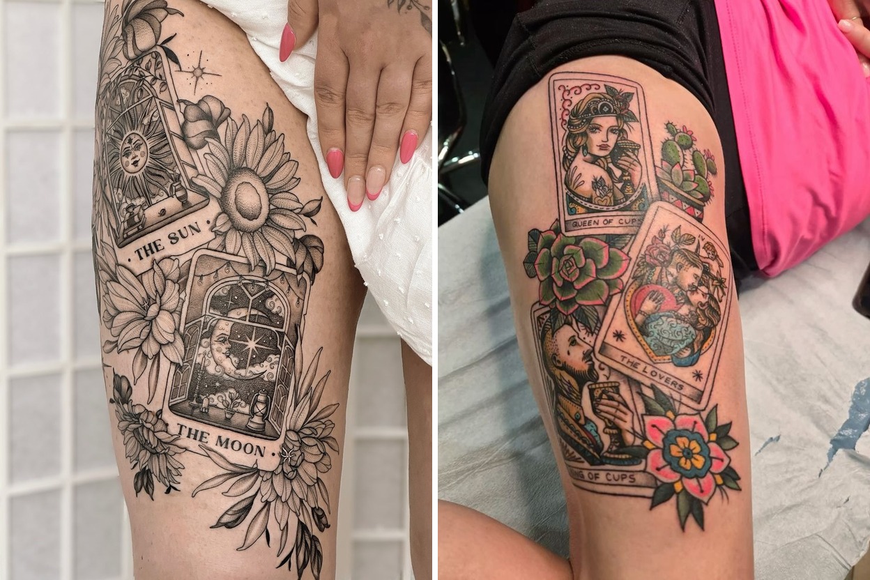 24+ Tarot Card Tattoo Ideas For Symbolic Stylish Ink Featured Lookbook Collage