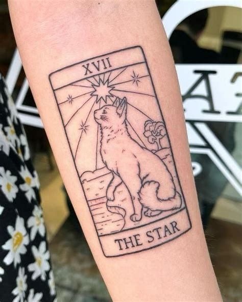 The Star with Faithful Hound Tattoo Design