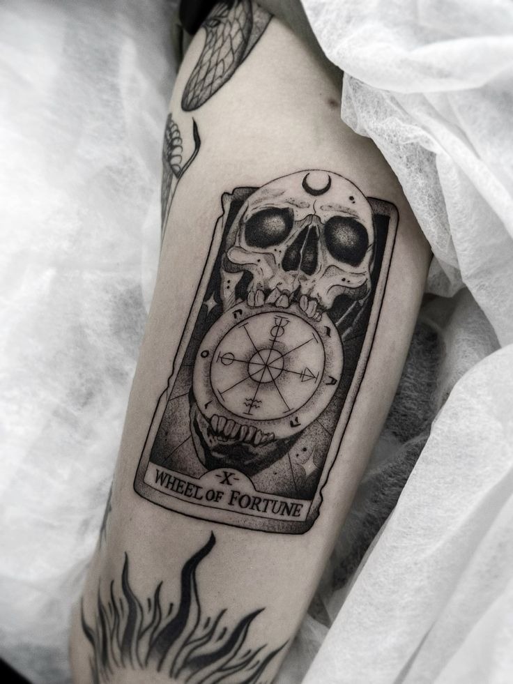 Wheel of Fortune - Skull & Sigils Tattoo Design