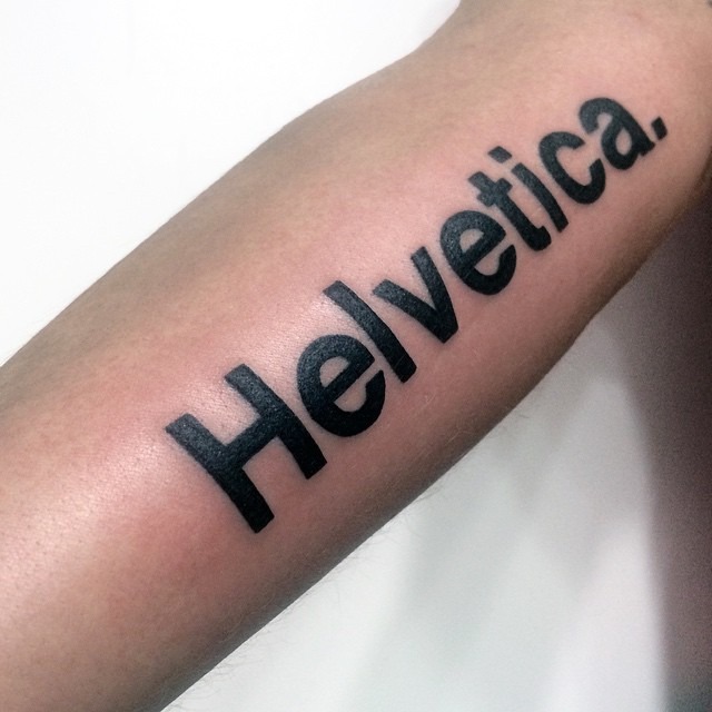 Bold Helvetica Tattoo for Minimalist Lovers Tattoo Design