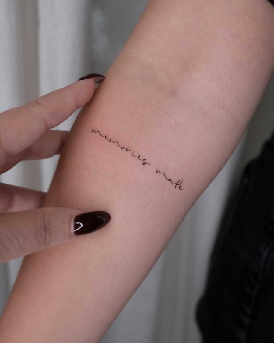 Elegant script tattoo for cherished memories Tattoo Design