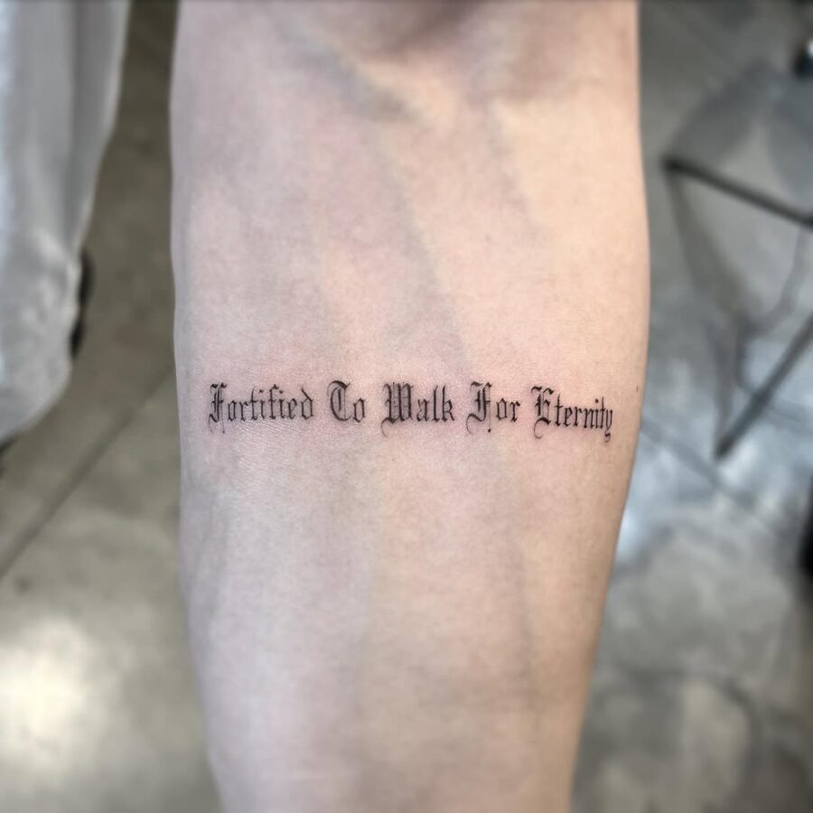 Elegant script tattoo with a profound message Tattoo Design