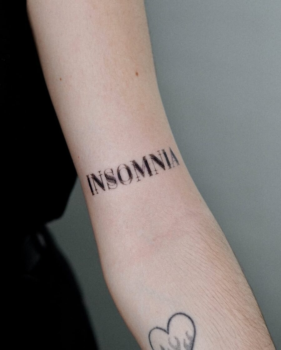 Expressive tattoo embodying sleepless nights Tattoo Design