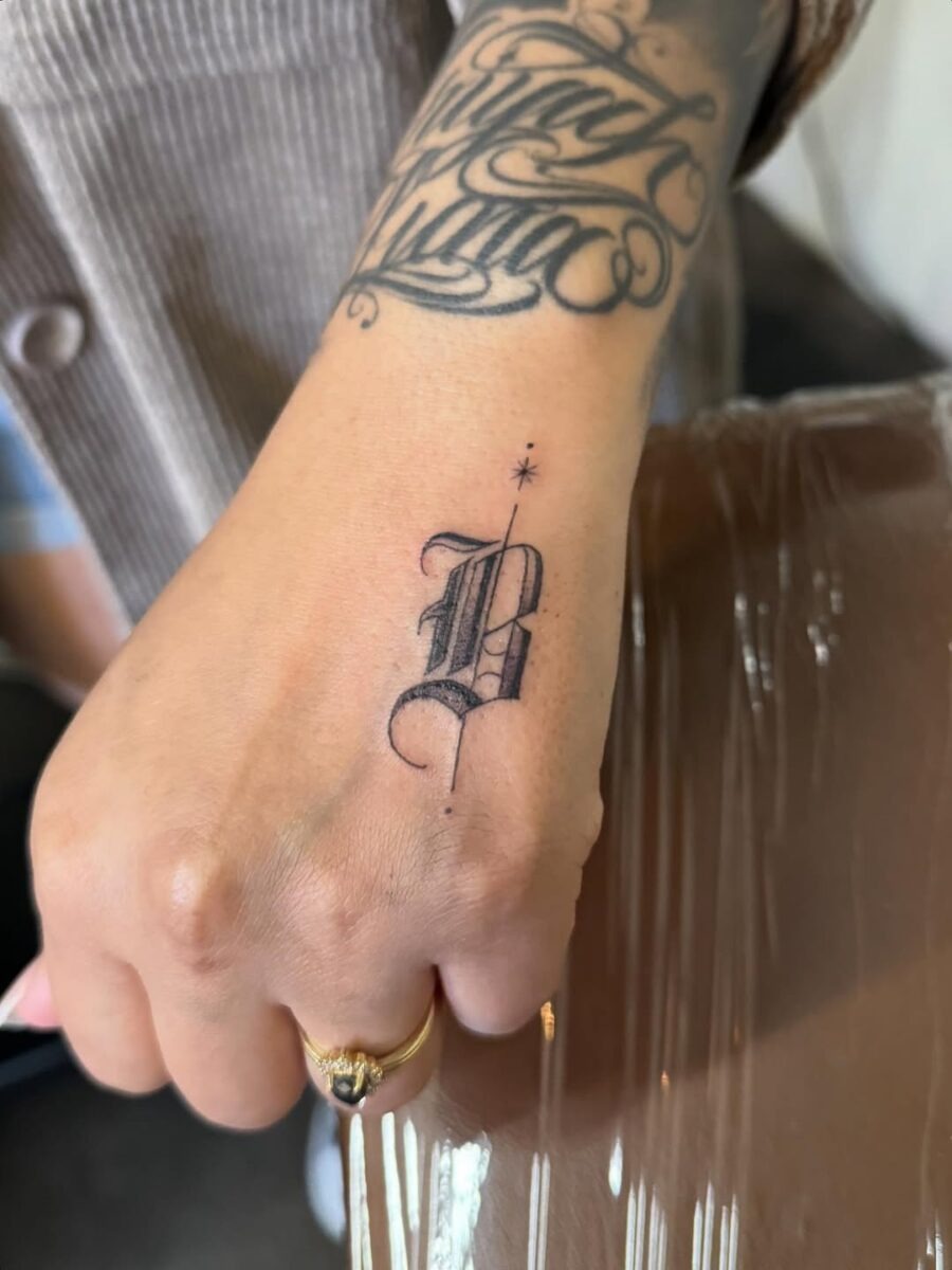 Stylish and bold letter B tattoo design Tattoo Design