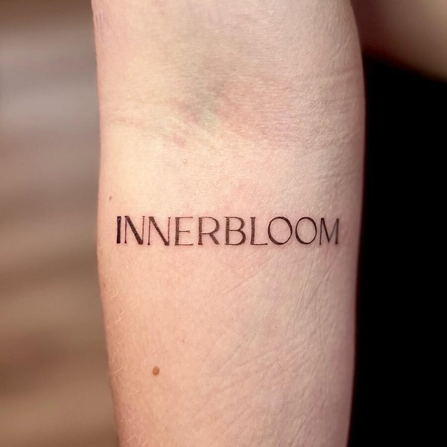 Stylish inner forearm script tattoo design Tattoo Design