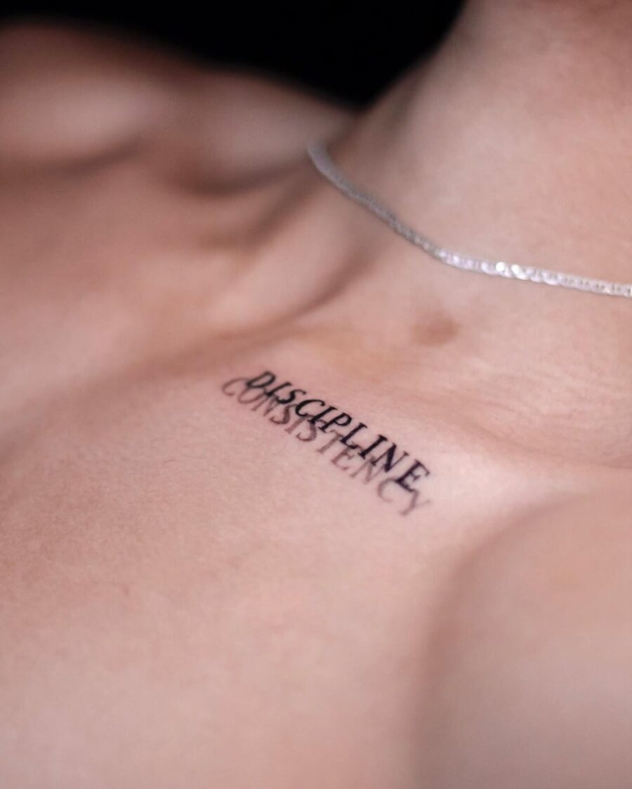 Stylish tattoo with a motivational touch Tattoo Design